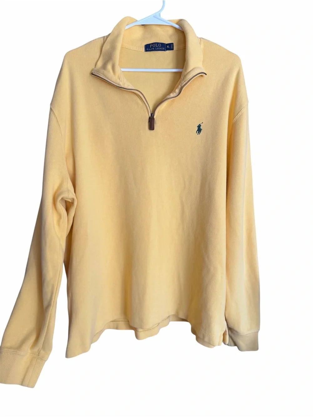 Polo by Ralph Lauren Yellow Quarter-Zip  100% Cotton Long-Sleeve Shirt